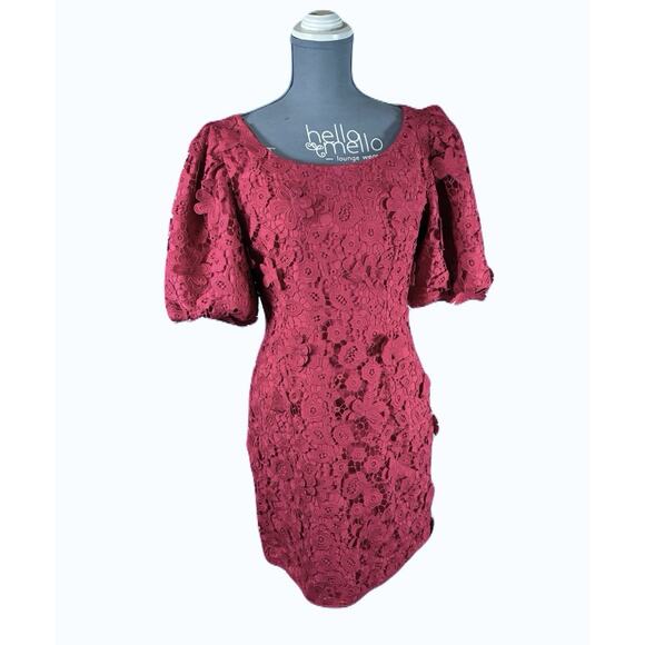 Zac Posen $395 Pink Floral Short Puff-Sleeve Lace Mini Dress 8 Fairy Romantic - Picture 2 of 10